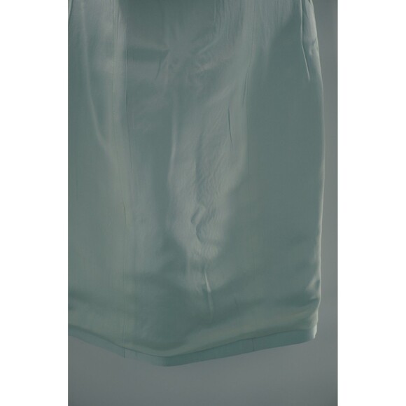 Melinda Eng Light Blue Silk Sheath Dress Sleeveless Square Neck Formal Dress - Picture 8 of 11